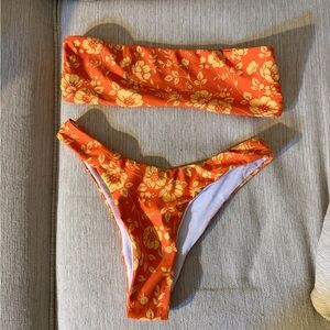 SHEIN Orange Floral Bikini Set
